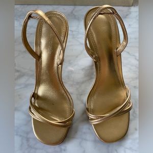 Larroude gold heels. Size 7. Worn once.